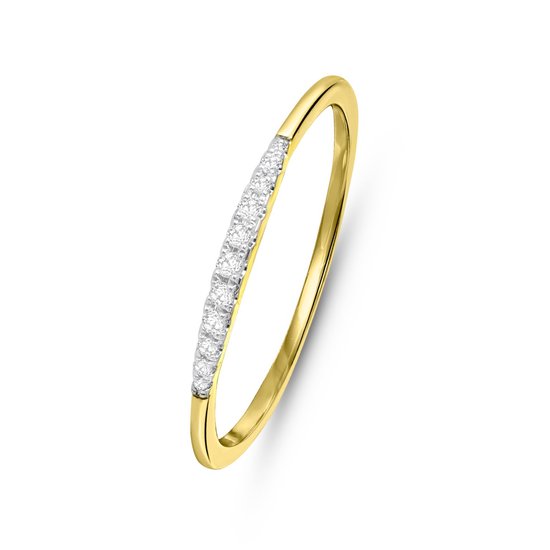 Bague en or jaune 14 kt avec diamant (0,06 ct)