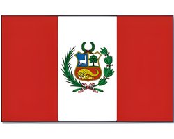 Vlag Peru 90 x 150 cm feestartikelen - Landen thema supporter decoratie artikelen - met ringen