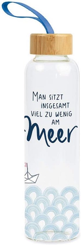 T&N Glazen fles 550 ml, drinkfles van glas met neopreen hoes