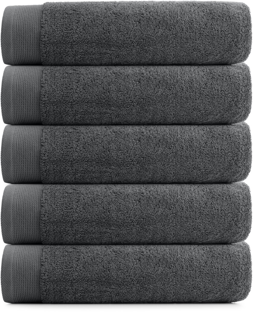 RELAKZ - Gastendoekjes - Steel Grey - 33x55 cm – 100% Katoen – 700 GSM – Luxe Hotelkwaliteit – Extra Dik & Zacht – Set van 7