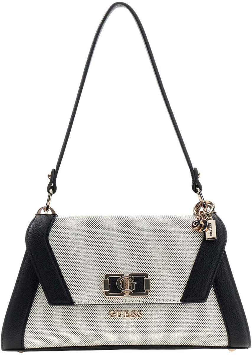 GUESS schoudertas Karnilla Flap Shoulder Bag Natural / Black beige