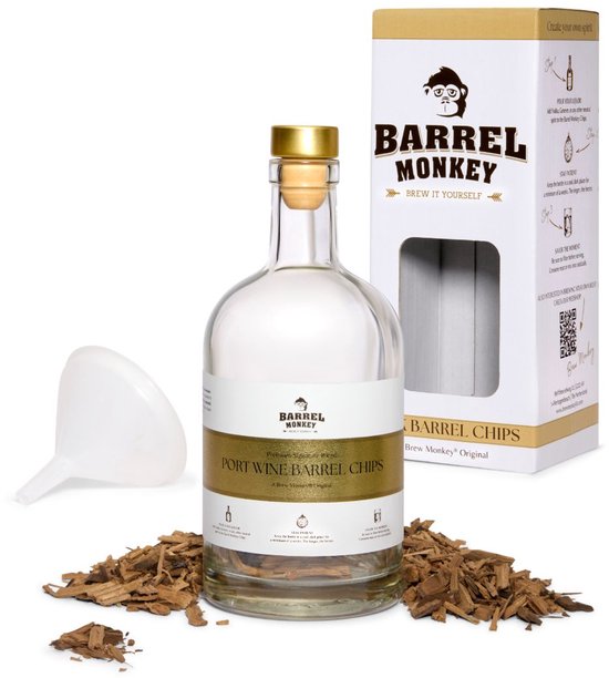 Barrel Monkey - Port Wine Barrel Chips - Zelf Port Maken Pakket - Barrel Monkey Port Wine - Maak je eigen Port met snippers van Port Wine-vaten