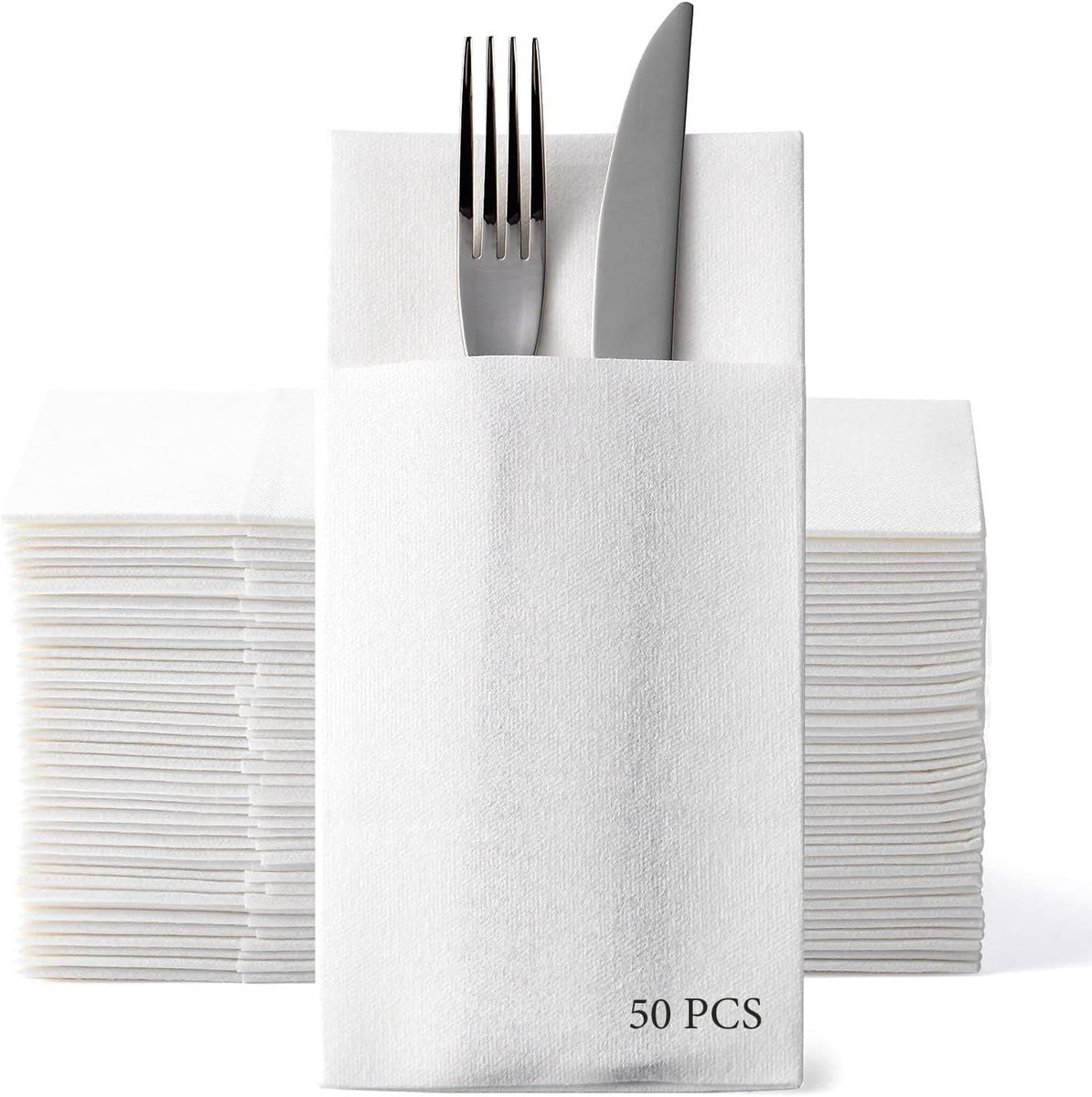 Famanu - Servetten – 100 stuks 43x30 cm – Linnenlook – Voor Bruiloft, Feest of Horeca