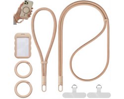 Universeel Nek & Polsband Telefoonkoord met Ringen, Badgehouder, Bevestigingsplaatjes - GSM Lanyard Keycord - Nekkoord Strap Telefoonketting - Telefoon Koord/Cord - Musketonhaak Sleutelhanger Sleutelkoord - Pashouder Keykoord - Phone Kettingen