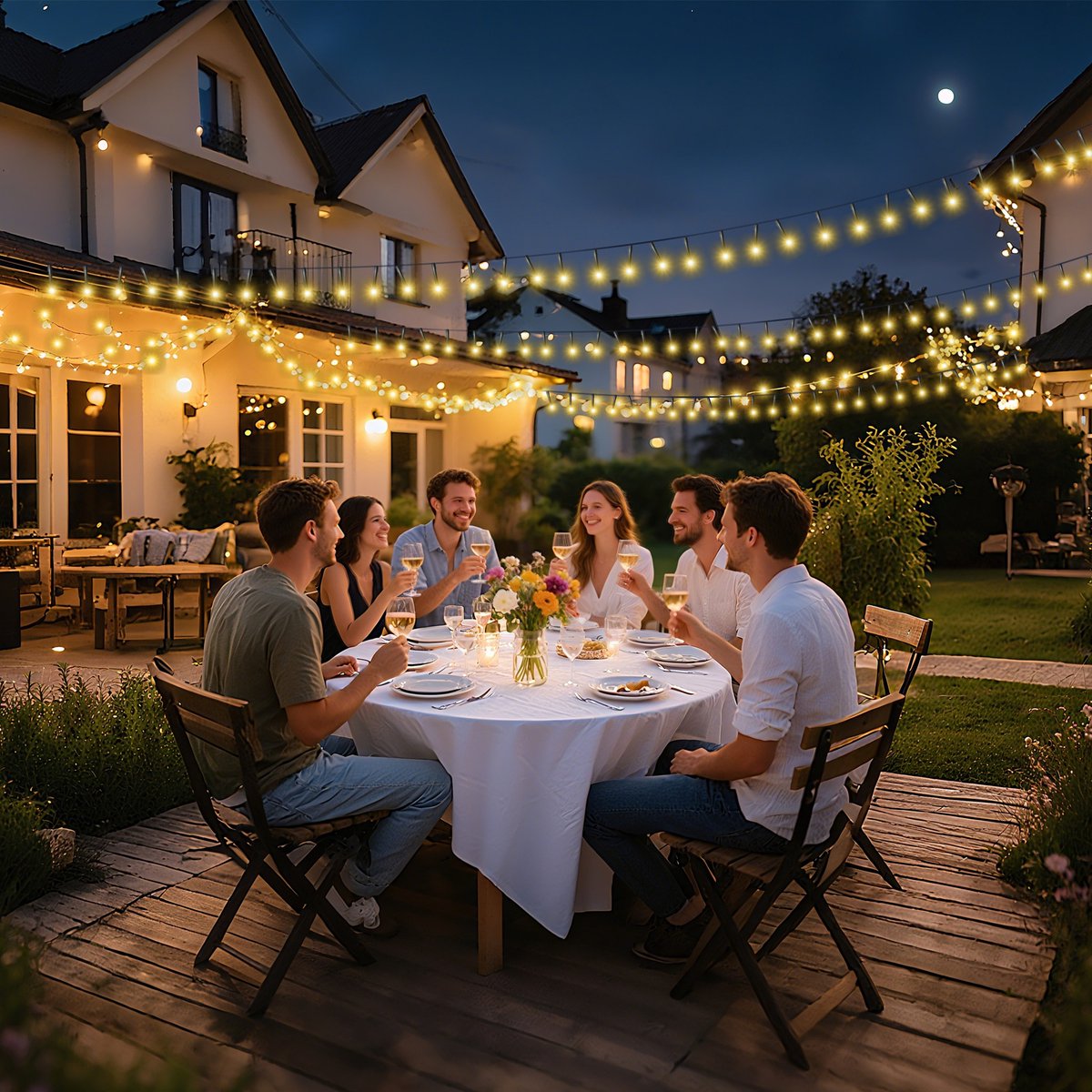 Zonne-energie Lichtslang 300 LED - 13 Lichtmodi, IP44 Waterdicht, Met Afstandsbediening & Zonnepaneel - Voor Tuin, Feesten, Kerst – foto 4