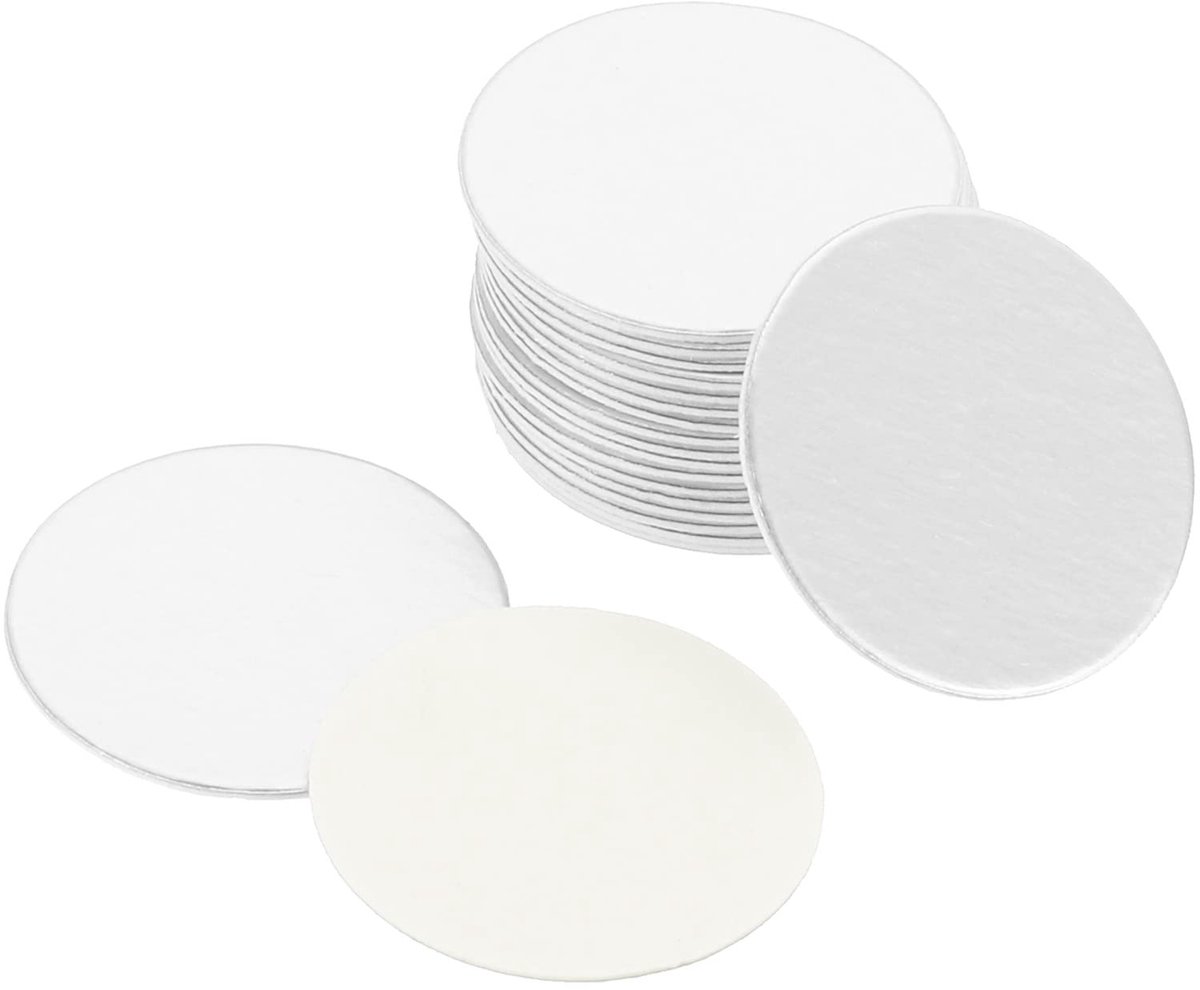 20 mm-0,78 inch 75 stuks aluminiumfolie dop liner resistent gemanipuleerde inductie verzegeling zegelfolie voor PE-HDPE plastic fles pot deksel