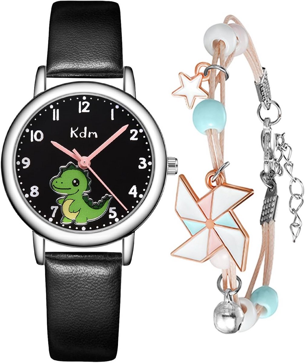 Analoge Kinderhorloge Meisjes Jongens Waterdicht Leer Kwarts School