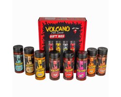 Hot Chip Volcano Hot Sauce Giftset - 8 Pittige Sauzen - Chilisaus Proefpakket - 8 x 270 ml - BBQ & Foodie Cadeau