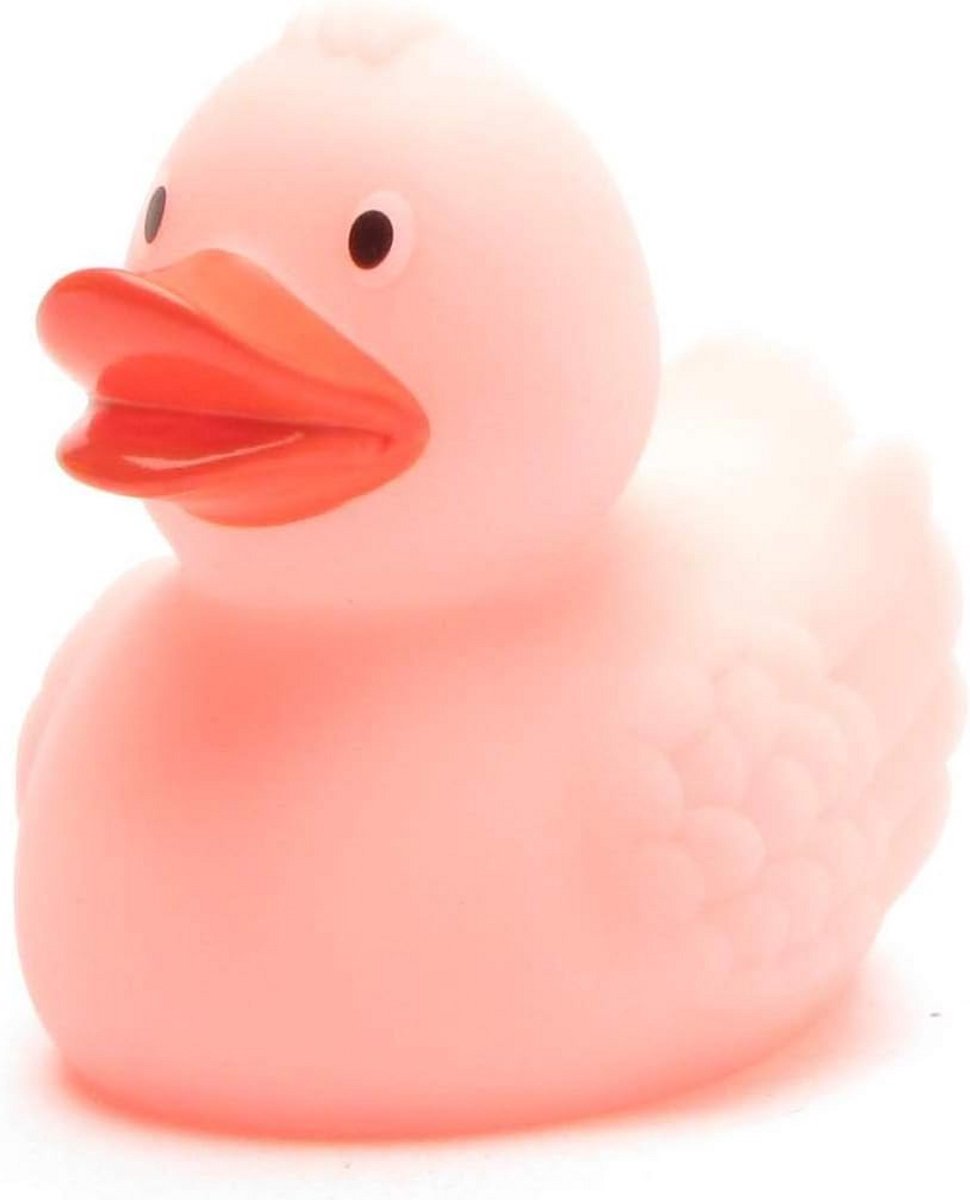 Roze Lichtgevende Badeend | Piepend en Drijvend Speelgoed | 7,5 cm