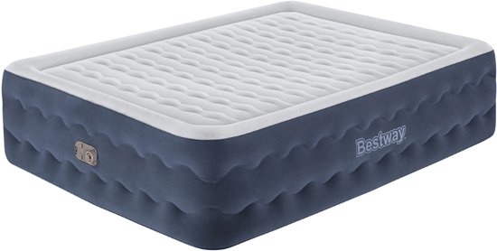 Bestway – Lit d'air – 2 Personnes – 152 × 203 × 51 cm – Bleu – Avec Pompe Électrique Intégrée – Incl. Sac de Rangement - Lit d'air 2 Personnes - Lit d'air Intérieur - Lit d'air Avec Pompe - Lit d'air Comfort - Lit d'air Pour Invités