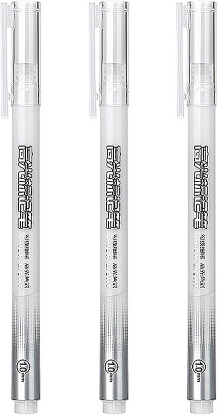 Arrtx Witte Zilveren Gouden Gelpennen-set, 1mm Gelly Roll
