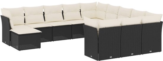 vidaXL-12-delige-Loungeset-met-kussens-poly-rattan-zwart