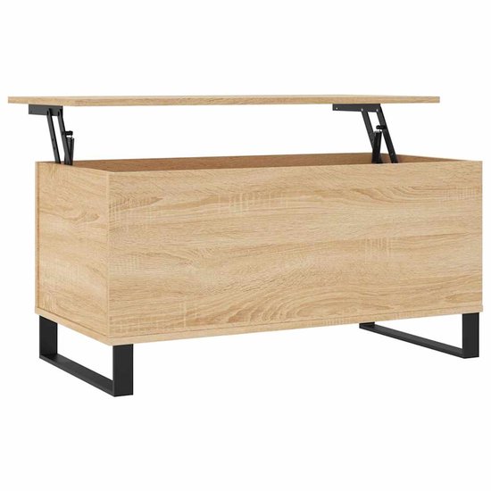 vidaXL Salontafel - Tables basses - Table basse - 90 x 44,5 x 45 cm - Bois traité - Chêne Sonoma