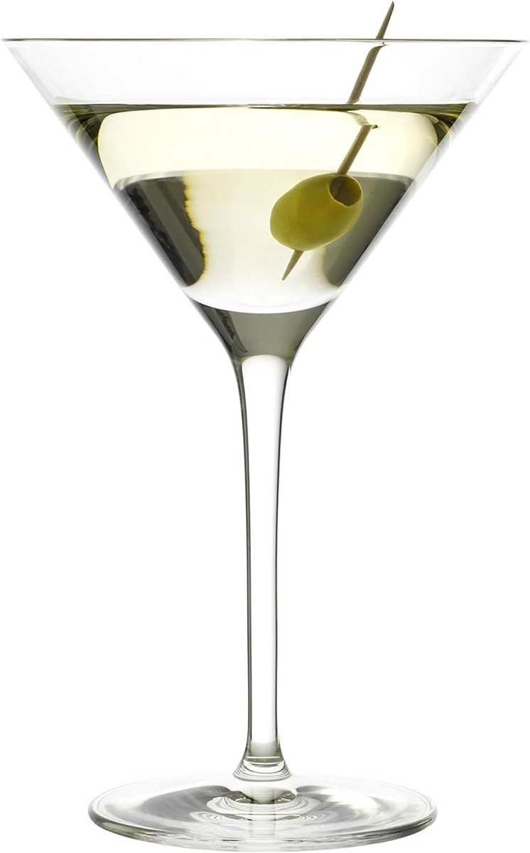 Set van 6 Elegante Martini Cocktailglazen Kristalhelder 240 ml Vaatwasmachinebestendig