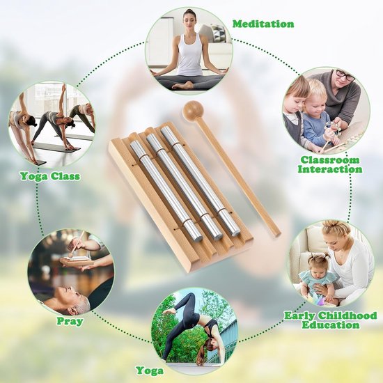Klankstaaf Set met 3 Tonen voor Ritme, Yoga en Therapie van Merkloos — afbeelding 4