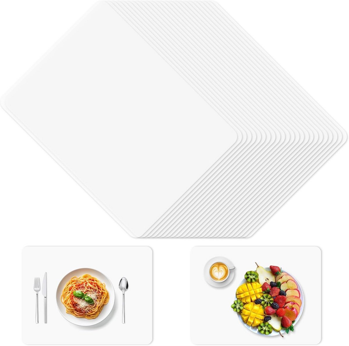 24x Ronde Transparante Placemats - Hitte- en Vuilafstotend Tafelbescherming