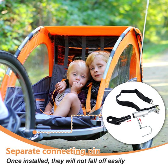 2 - Stuks Bicycle accessories - Koppelstuk Voor Fietskar -Hondenfietskar koppeling -Fietsaanhangerhaakconnector - fietsadapter - geschikt voor kinderfietsaanhangers, bagage- en huisdierfietsaanhangers - zwart van Merkloos — afbeelding 5