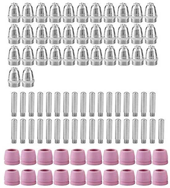 Ensemble de découpe plasma de 90 électrodes, buses et accessoires pour découpeuses plasma.