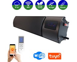 VH Terrasverwarmer - 2400 watt met wifi en app - Smart HeatBar Infrarood straler - Voor binnen en buiten - Serre verwarming - IP44 - Geen zichtbaar licht