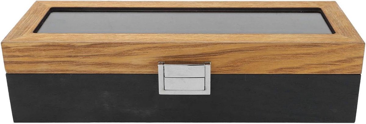 Massief Houten Horlogedoos voor 6 Horloges - Vintage Klassieke Organizer met Slot - Mannen Horloge Opbergkoffer