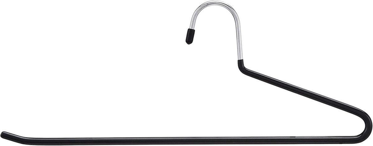 Famanu - Set van 10 metalen broekhangers met schuifclips – Chroom