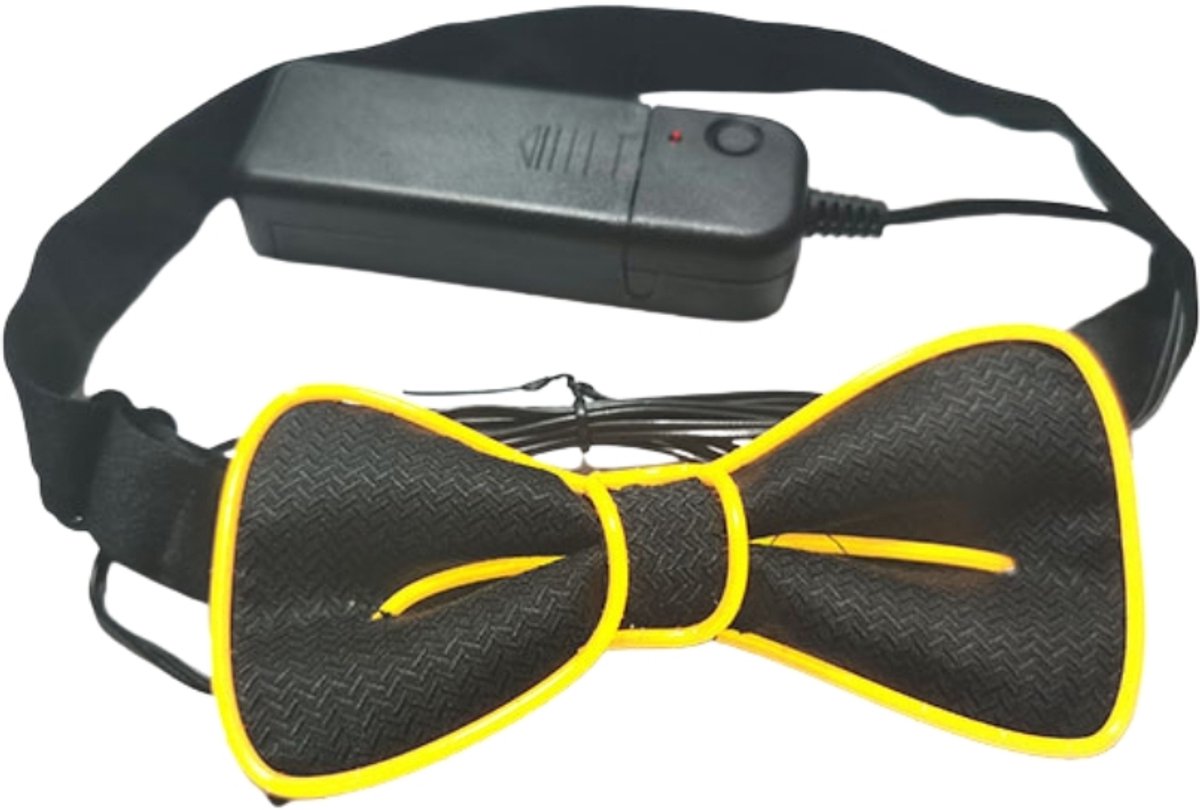 Doppler LED Bow Tie – Geen LED Party Vlinderdas voor Feesten, Bruiloften & Koningsdag – Zwarte Vlinderstrik / LED Strikje / Verkleedaccessoire