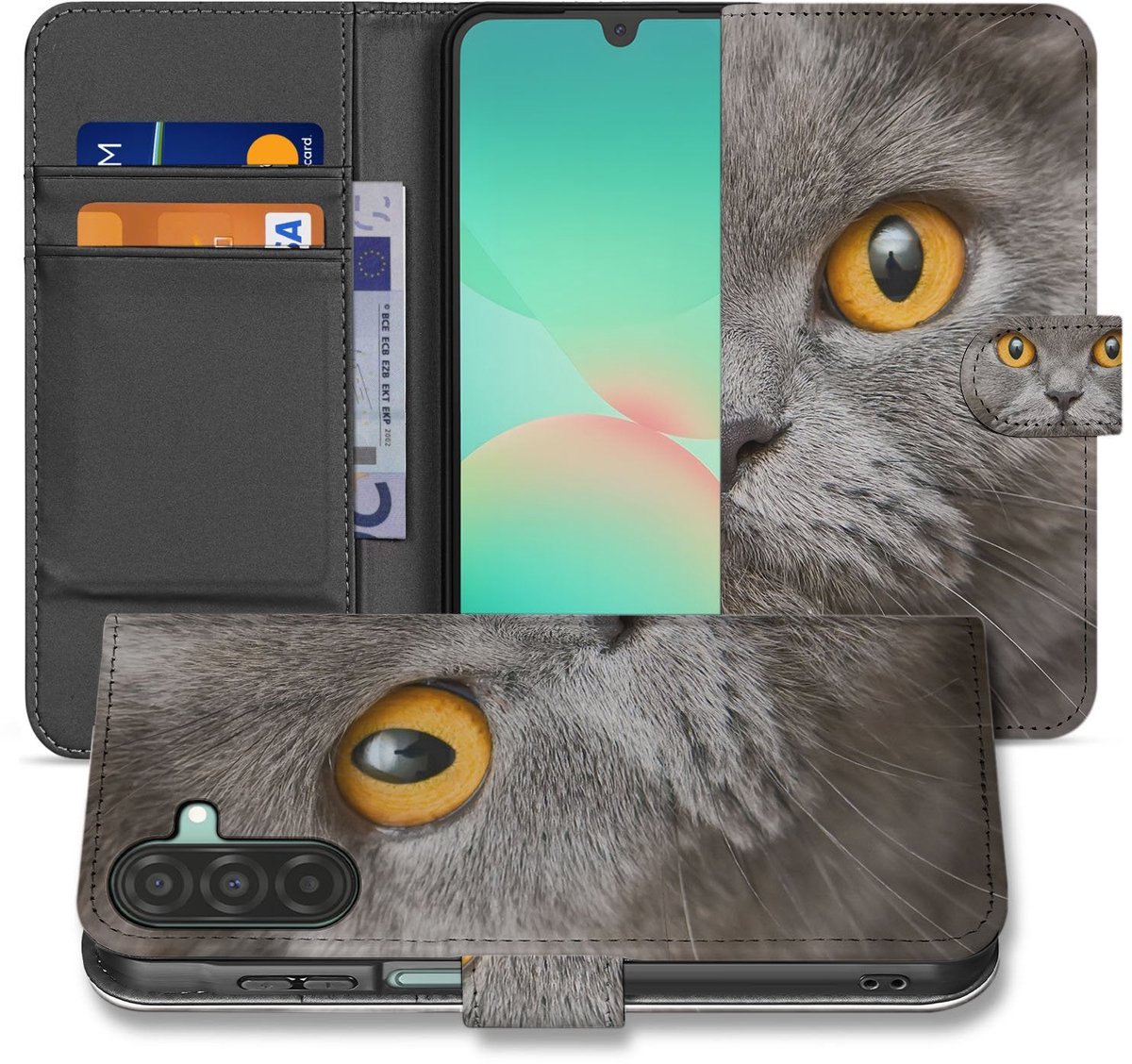 Telefoonhoesje Pasjes Samsung Galaxy A17 Britse Korthaar Magnetisch