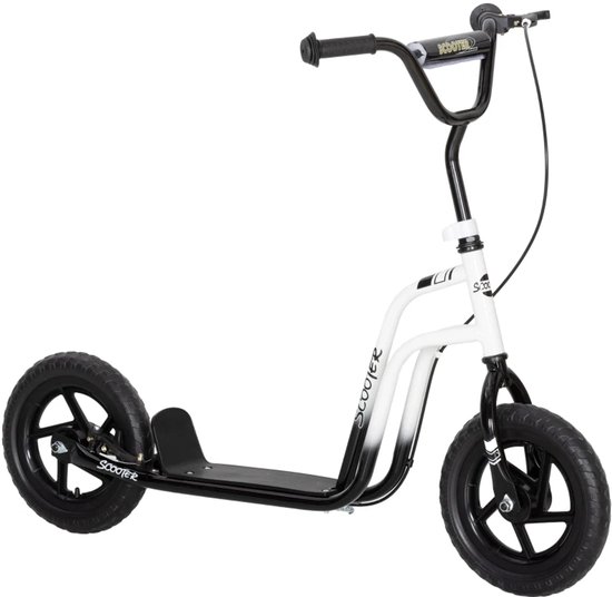AIYAPLAY Scooter Scooter Kinderstep, grote wielen, 6 tot 12 jaar, in hoogte verstelbaar, rem, achter, standaard, rood