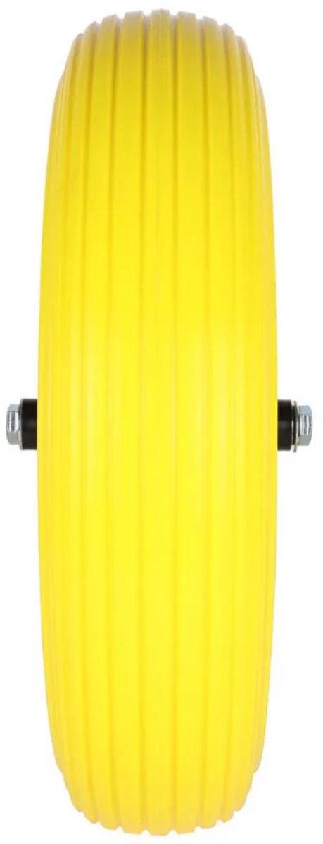 Talen Tools - Kruiwagenwiel 40x8cm PU, Anti lek, plastic velg met rollager, Draagvermogen 200kg, asgat 20mm INCL. 130mm AS - Professionele kwaliteit van Merkloos	 — afbeelding 2