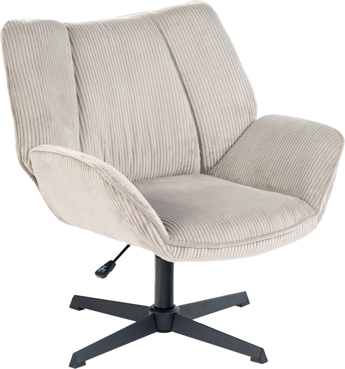 Draaifauteuil - Ribfluweel In hoogte verstelbaar Kruisvoet - Taupe