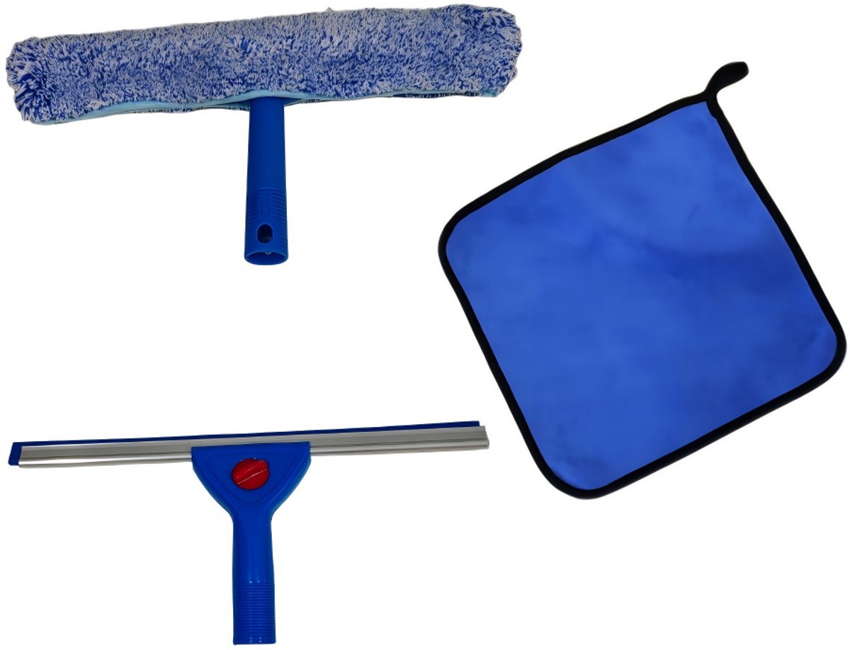 Raamwisser Set met Microvezel Inwasser en Droogdoek – Complete Raamreiniging Zonder Strepe