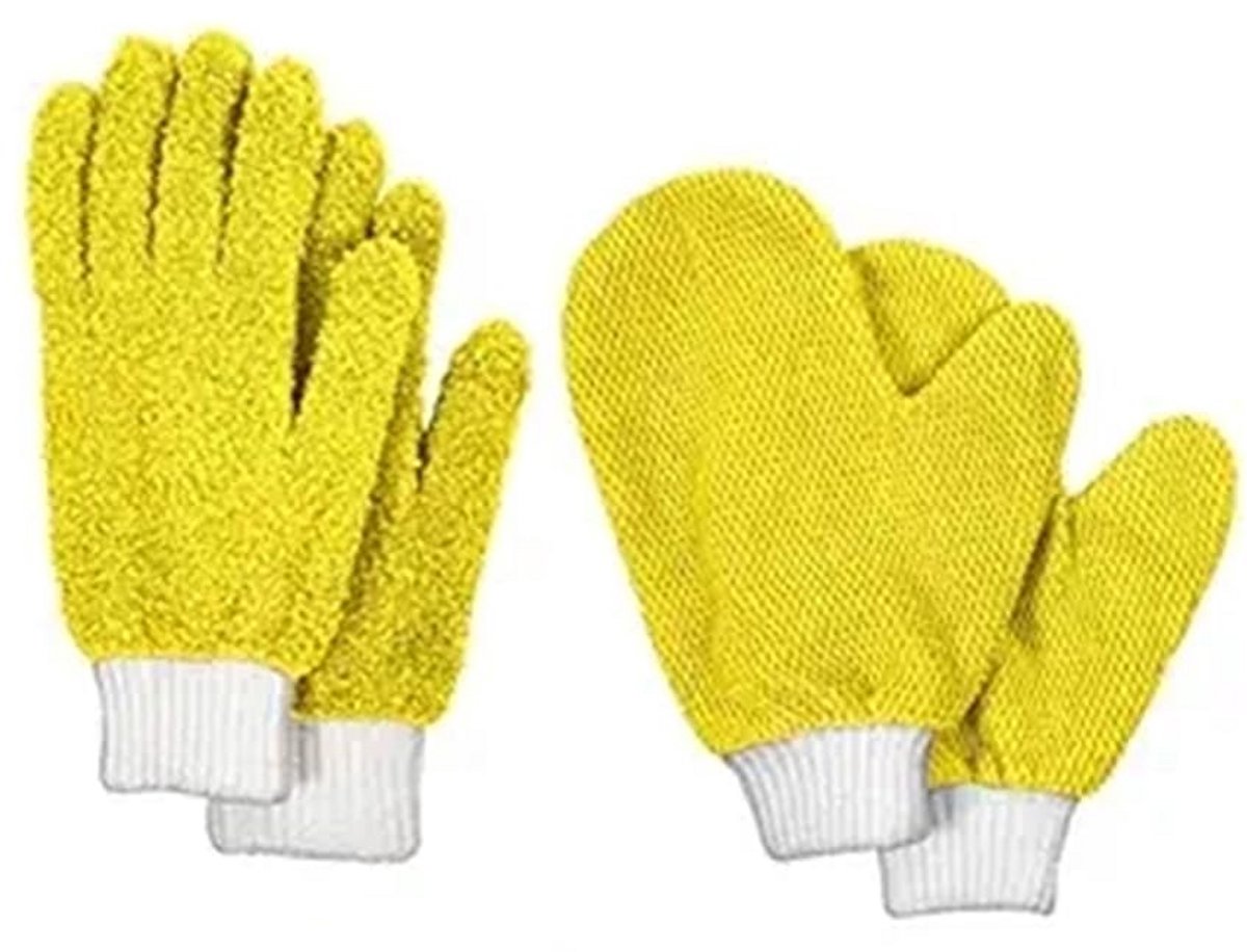 4x Microvezel Poets- en Glazenreinigingshandschoenen - Streeploos Schoonmaken