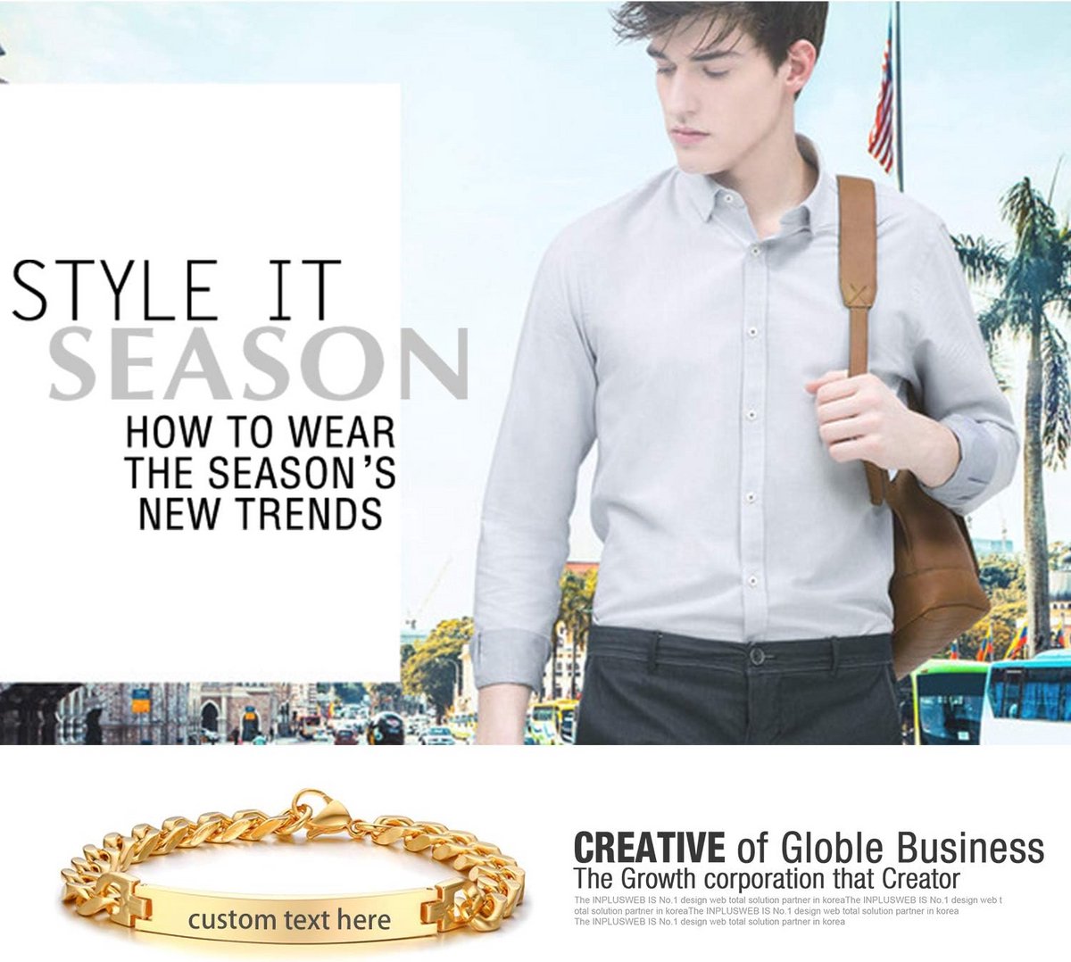 Roestvrijstalen schakelarmband met polijstafwerking voor dames en heren