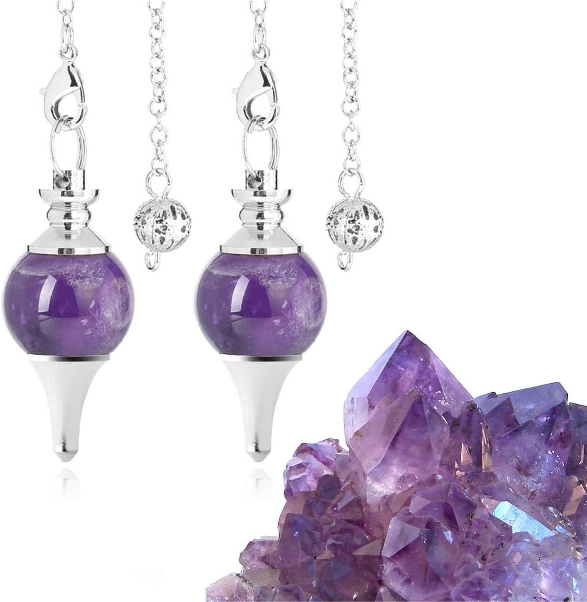 Dowsing Stone - Divinatory Pendulum - Natuurlijke Amethist - Genezing - Chakra Pendel voor