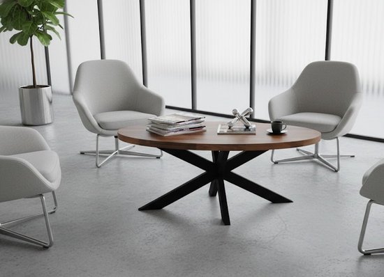 Eettafel ovaal mangohout 180cm James walnoot bruin ovale industriële Eettafel ovaal mangohout 180cm James walnoot bruin ovale industriële