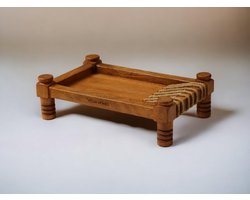 Vesta Homes Houten dienblad voor thuis, keuken, restaurant, kantoororganizer, eettafel, premium acaciahout (Marwar Khatiya schotel)
