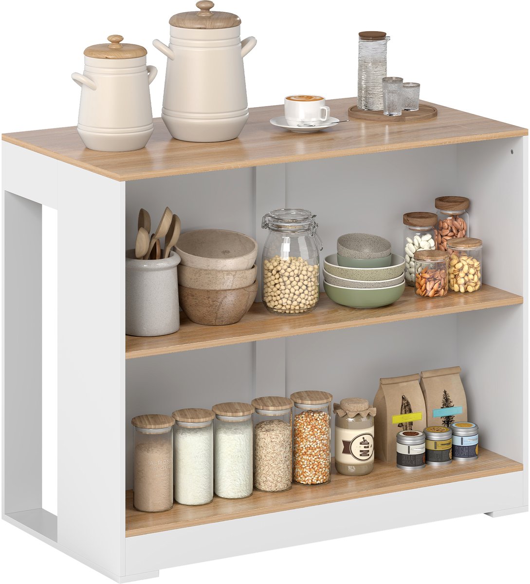 HOMCOM bartafel - spaanplaat - 113x60x90cm - wit