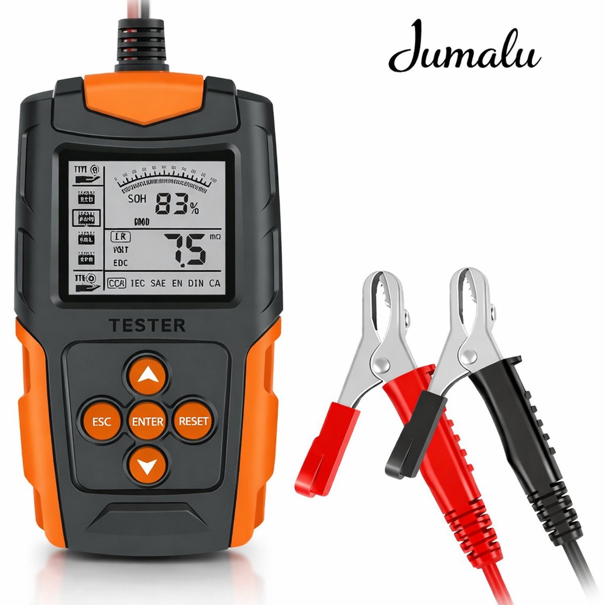 Auto Scanner & Batterijtester – Diagnoseapparatuur 12V/24V – Foutcodes Uitlezen, Verwijderen & Accu Testen – Voor Auto & Motorfiets – Oranje