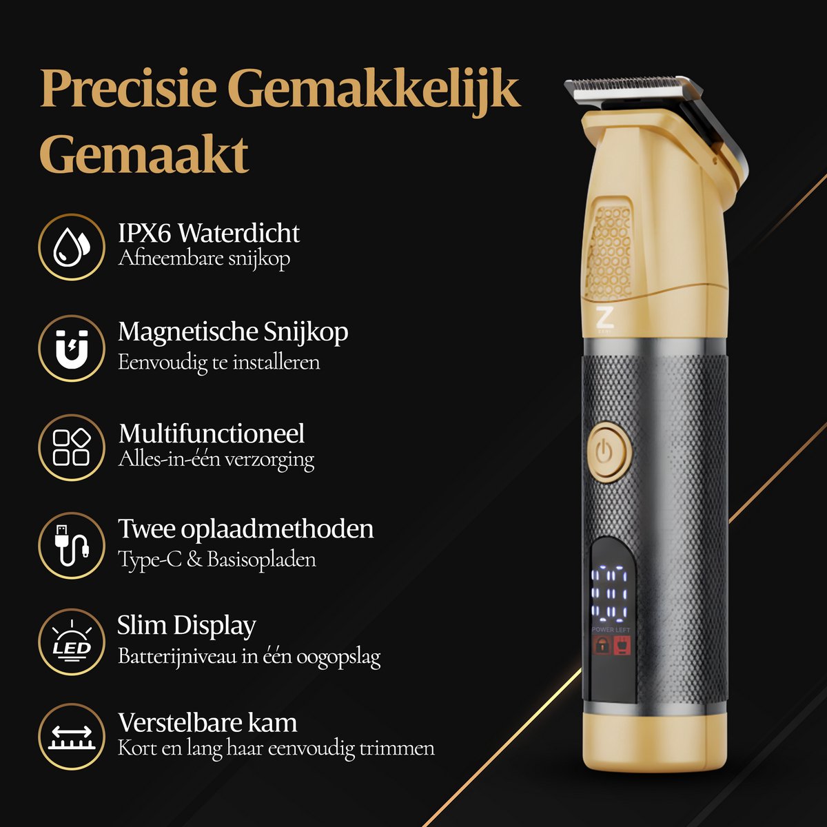 Scheerapparaat Draadloos Waterdicht Trimmer voor Mannen - afbeelding 2