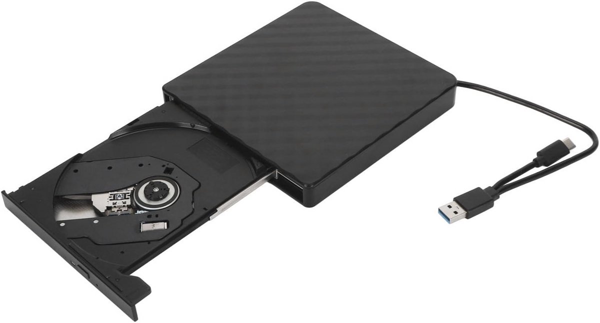Draagbare Externe DVD-brander met USB 3.0 en Type C - Optisch Schijfstation voor Laptop en Desktop