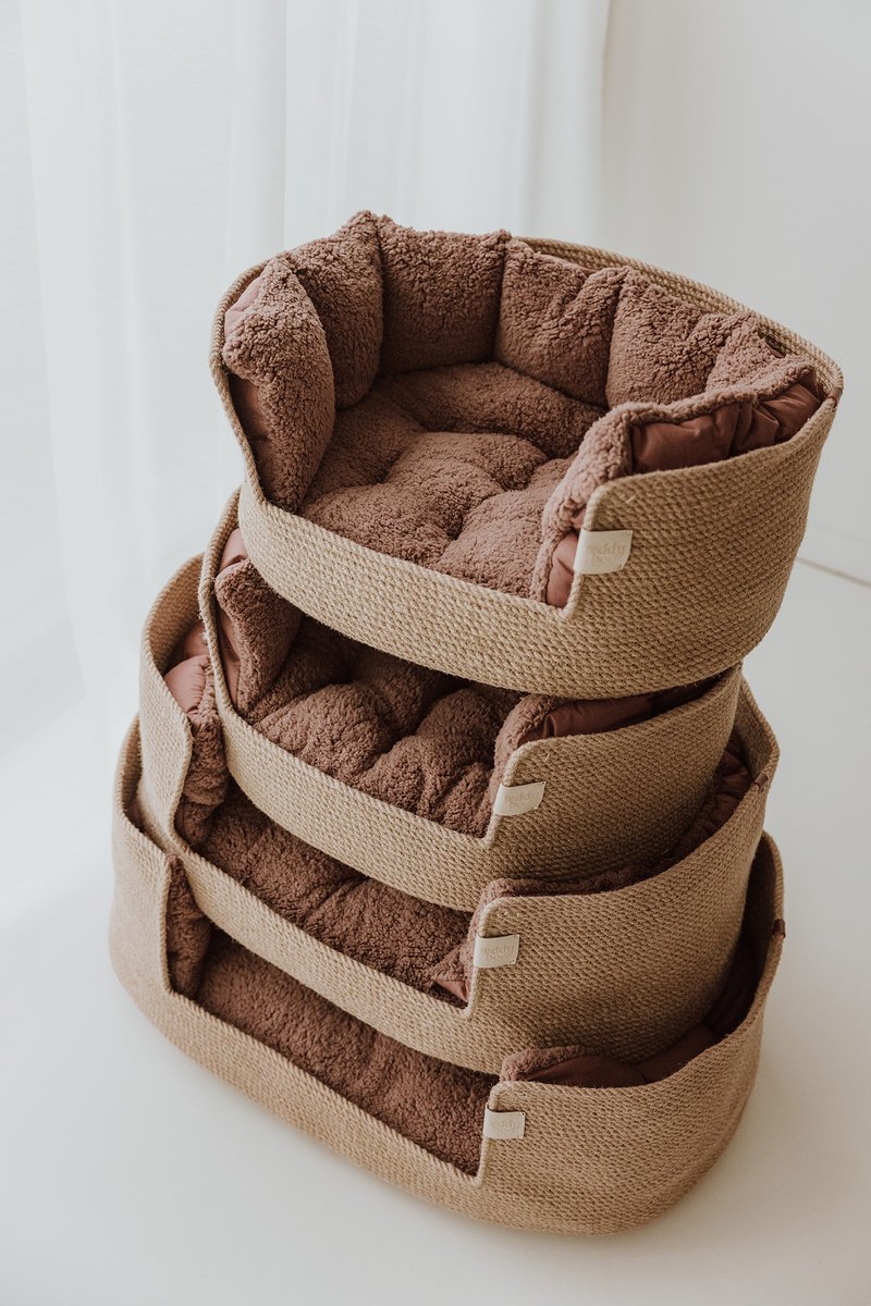 Hondenmand - Extra Large - Bruin - Mand - Kussen - Teddy - Zacht - Interieur - Dierenmand - Huisdier - Mooie hondenmand - Kattenmand - Kat - Handgemaakt - Dog Bed - Hondenkussen - Kennel - Hond - Krabpaal