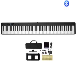Piano 88-toets met inklapbaar toetsenbord, Bluetooth en MIDI, draagbare elektronische inklapbare piano met sustainpedaal, aanraakgevoelige toetsen en hoofdtelefoon