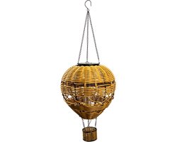 Northpoint Heteluchtballon op zonne-energie, ledlamp van rotan, weerbestendige hanglamp op zonne-energie voor tuin, balkon en terras, boho-decoratie windlicht met warm wit licht, outdoor solarlamp om