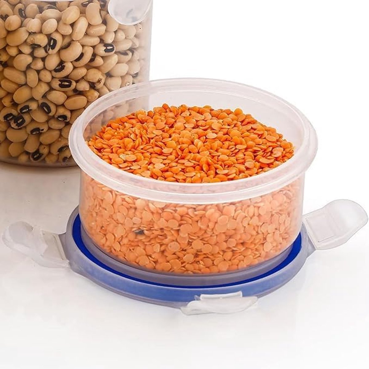 Famanu – 6 stuks ronde voedselcontainers met clipslot, 600 ml, lekvrij en stapelbaar voor fruit en y