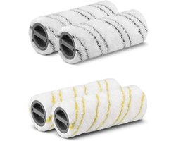 Set 4x Rollen geschikt voor Karcher FC3 FC5 2.055-007.0 Stofzuiger Nat En Droog Roller Borstel - Stofzuigeraccessoires-Niet origineel, alleen geschikt voor
