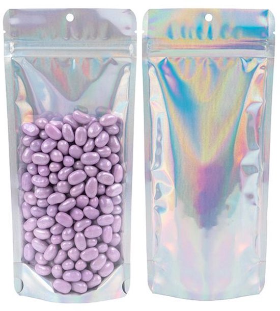 Stazakken Transparant/Iridescent/Holographic 10,8x6x23,8cm Met Ophanggat (25 Stuks) — afbeelding 3