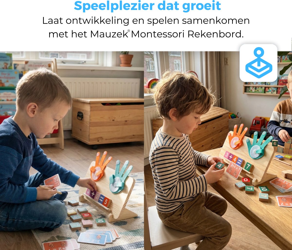 Mauzek® Dubbelzijdig Rekenbord - Montessori speelgoed - Rekenen - Houten Speelgoed - Schrijven - Getallen - Cijfers leren - Educatief speelgoed - Sensorisch speelgoed - Peuter speelgoed - Jongens - Meisjes - Kind - 3 jaar - 4 jaar - 5 jaar - 6 jaar — afbeelding 5