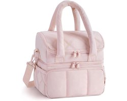 Lunchtas - Geïsoleerde Lunchtas Voor Mannen En Vrouwen - Koeltas - Zachte Lunchtas - Roze - Voor Werk, Picknicks En Reizen