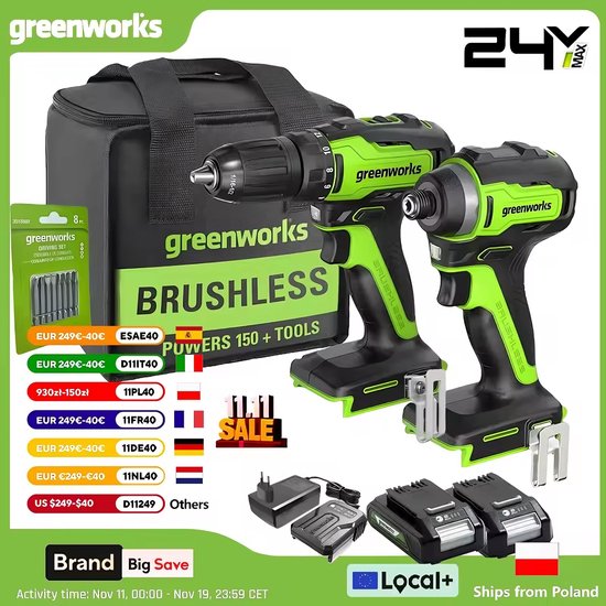 Greenworks GD24IN accu compressor - B.V Greenworks GD24IN accu compressor - B.V