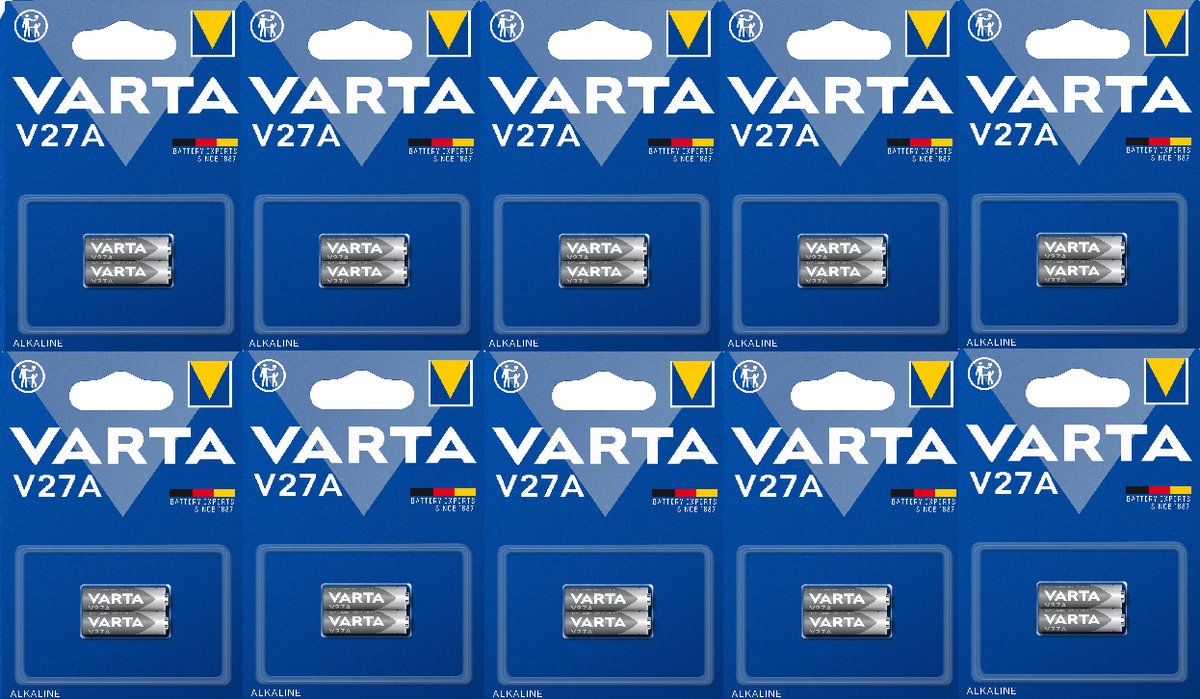 Varta V27A LR27 12V Alkaline Batterij 20 Stuks